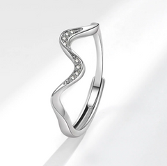 Bague en argent Vague d'eau au design tendance