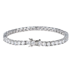 Bracelet Hip Hop en Cuivre Zirconium, Simple Rang, Type Tennis