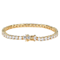 Bracelet Hip Hop en Cuivre Zirconium, Simple Rang, Type Tennis