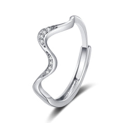 Bague en argent Vague d'eau au design tendance