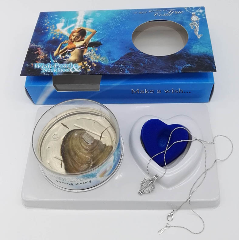 Boîte cadeau à bijoux en perles avec collier en perles d'eau douce
