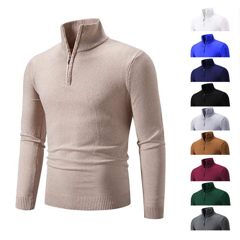 Pull en polaire à col montant zippé grande taille pour homme 2023