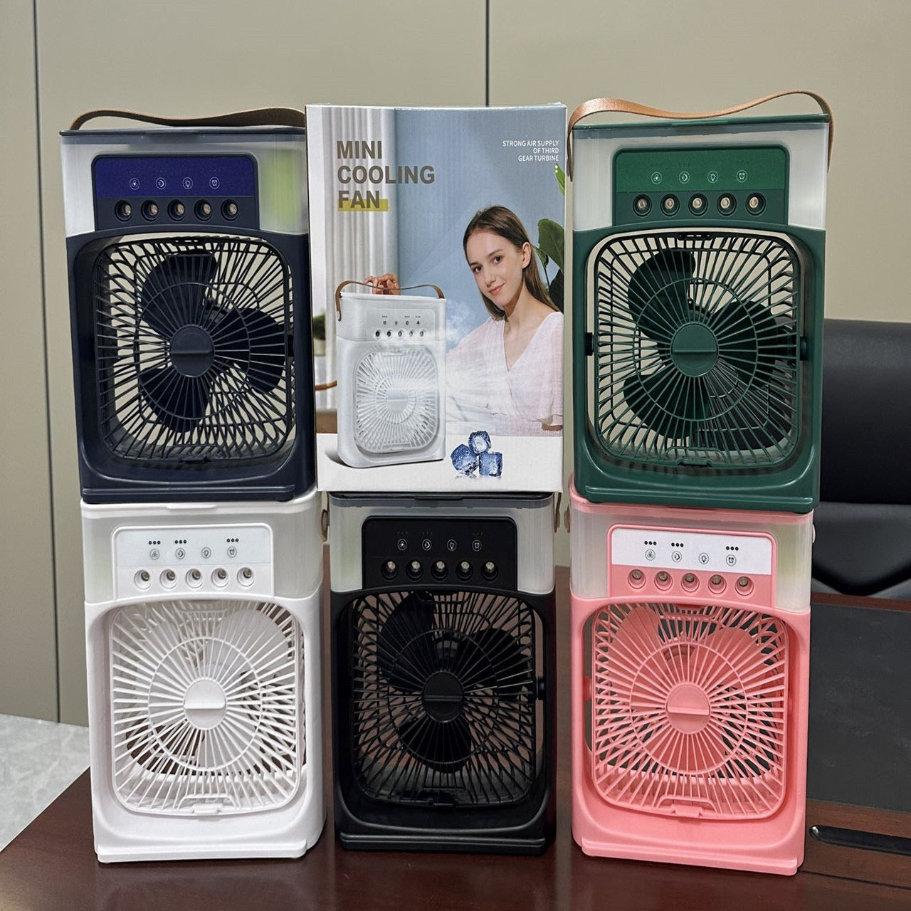 Ventilateur refroidisseur d'air portable 3-en-1 – Mini climatiseur pour chambre, bureau et voiture | Refroidissement rapide + humidificateur | Expédié des États-Unis 🇺🇸 | Best-seller TikTok et Amazon !