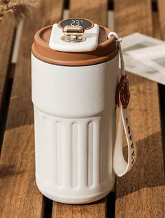 Bouteille Thermique Numérique Intelligente Tasse à Café Portable Bouteille d'Eau en Acier Inoxydable Tasse Isotherme pour Voiture Bouteilles Isothermes Gardant au Froid 450 ml